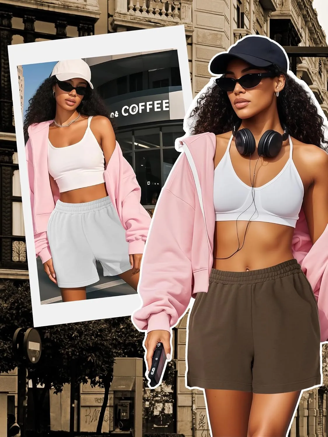 3 Pcs Women's Sweat Shorts, High Waisted Drawstring Athletic Shorts with Pockets Casual Comfy Running Shorts