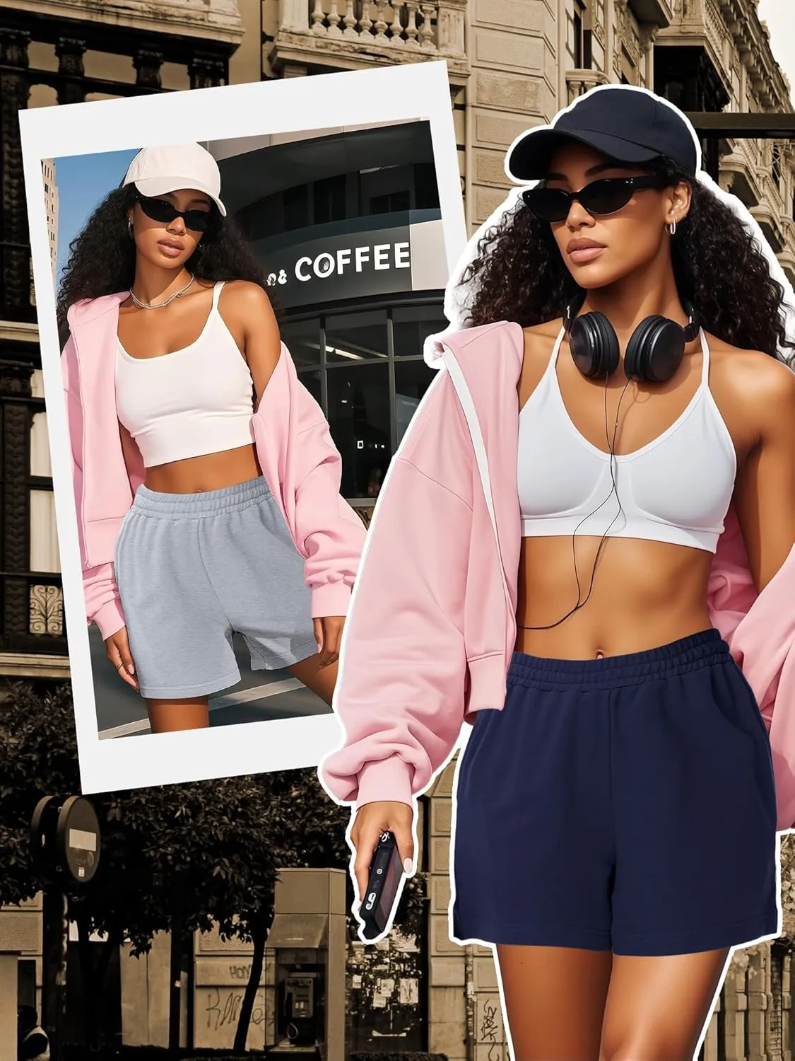 3 Pcs Women's Sweat Shorts, High Waisted Drawstring Athletic Shorts with Pockets Casual Comfy Running Shorts