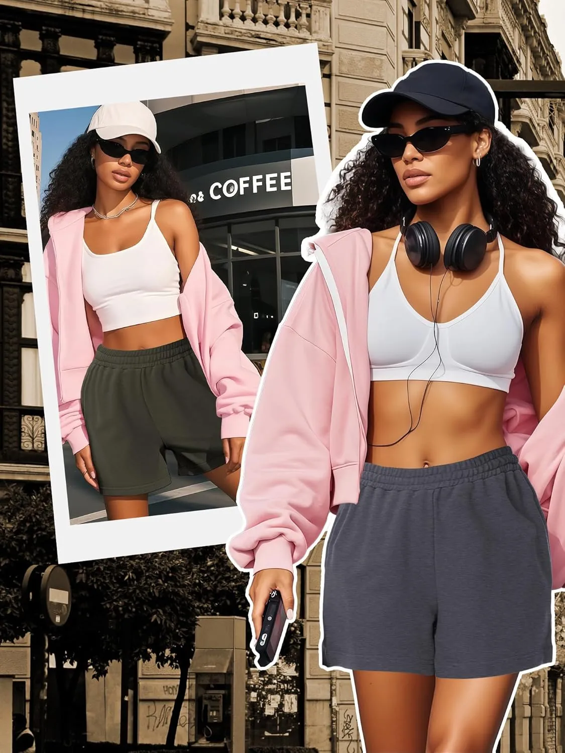 3 Pcs Women's Sweat Shorts, High Waisted Drawstring Athletic Shorts with Pockets Casual Comfy Running Shorts