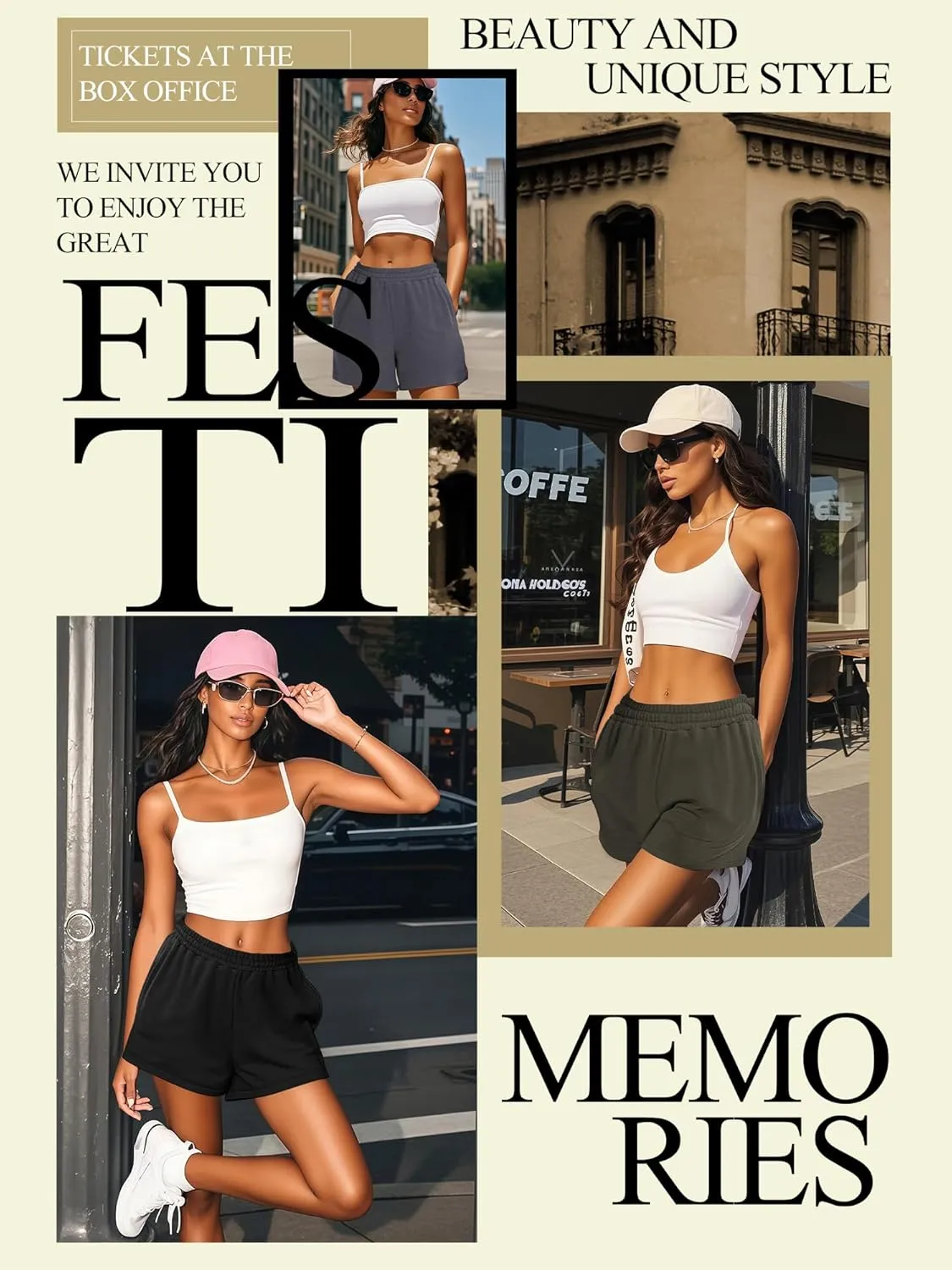 3 Pcs Women's Sweat Shorts, High Waisted Drawstring Athletic Shorts with Pockets Casual Comfy Running Shorts