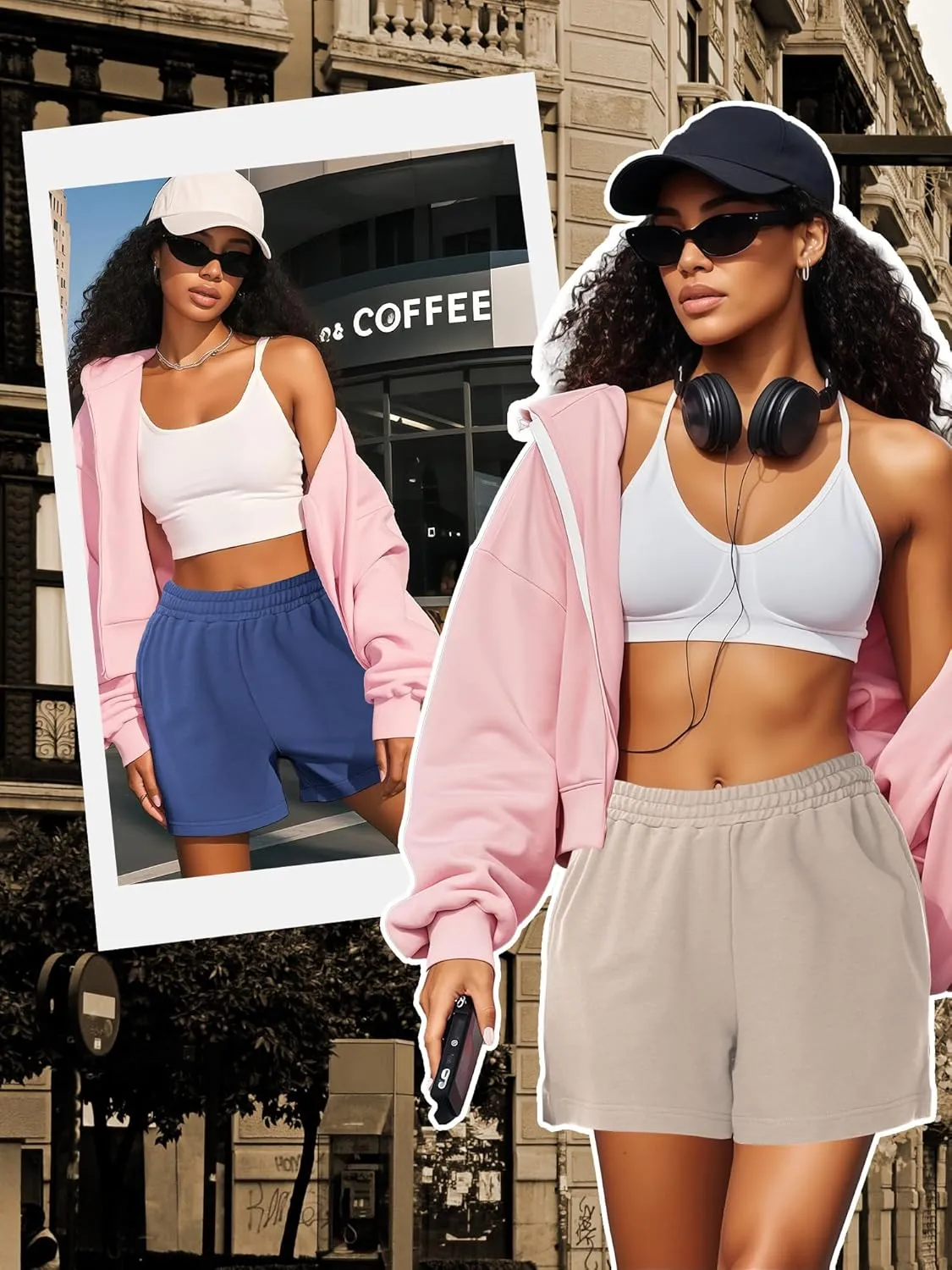 3 Pcs Women's Sweat Shorts, High Waisted Drawstring Athletic Shorts with Pockets Casual Comfy Running Shorts
