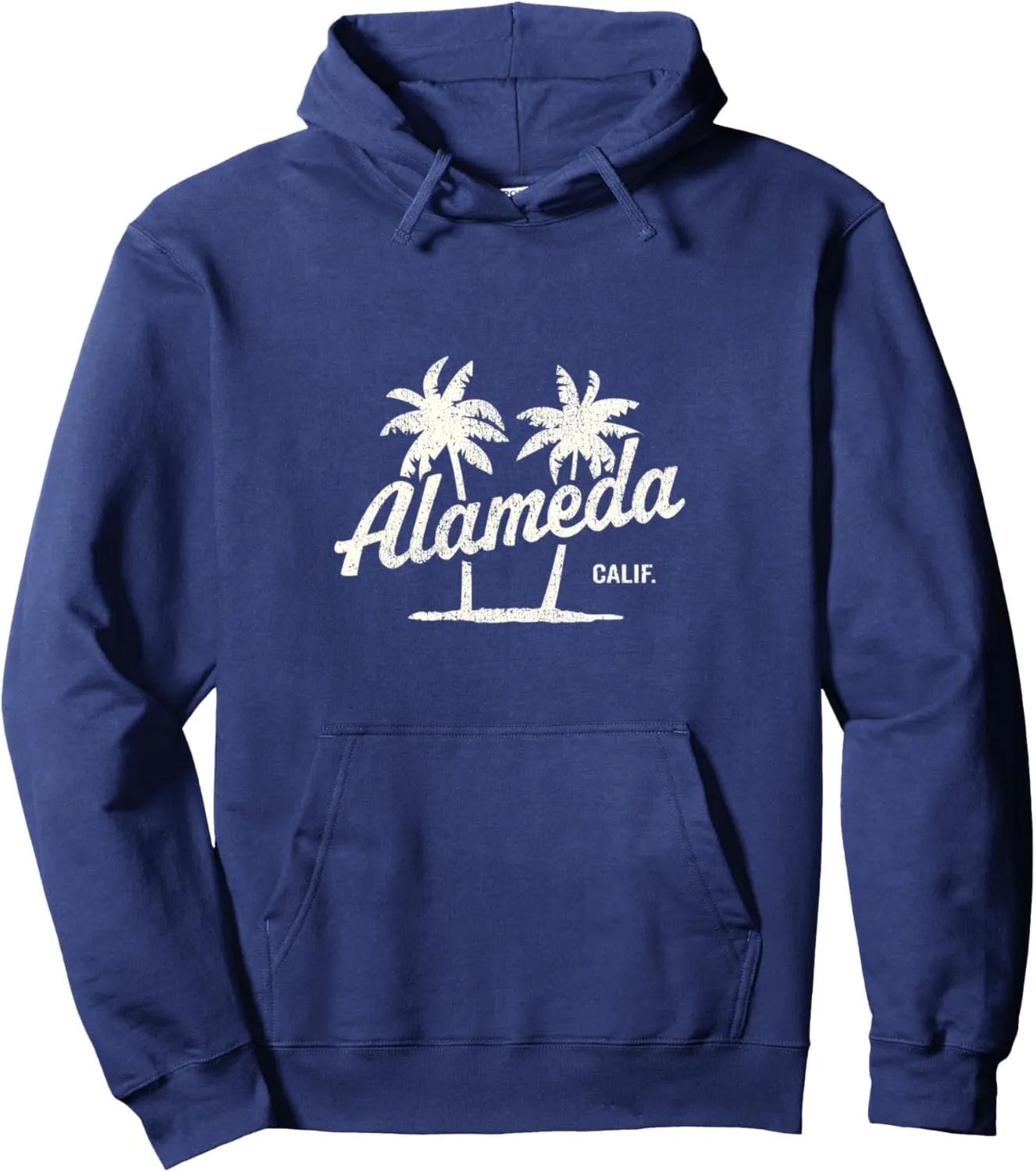 Alameda California Vintage 70s Palm Trees Graphic Pullover Hoodie