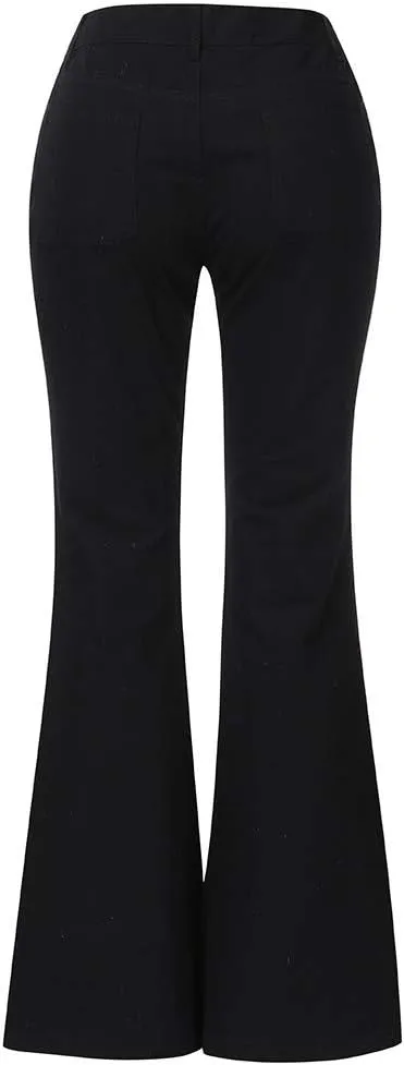 AMIMOJY Bell Bottom Jeans for Women High Waisted Stretch Flare Pants 5 Button Skinny Boot Cut Jean