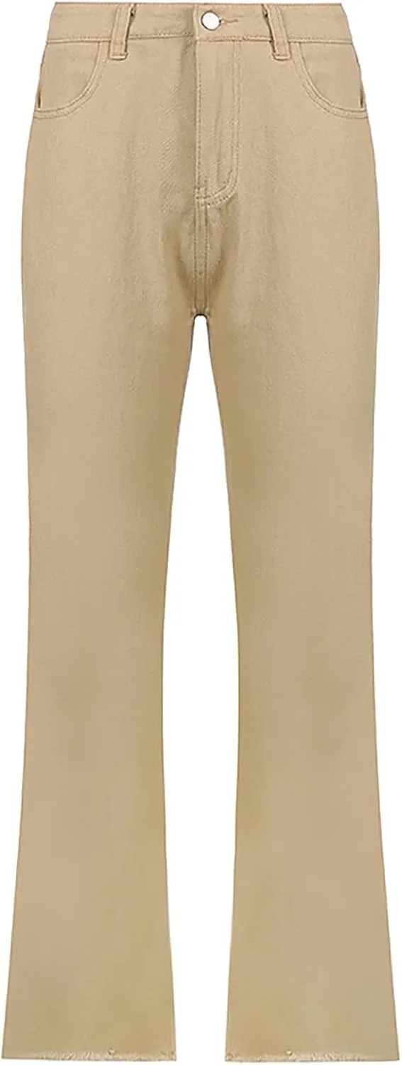 AMIMOJY Bell Bottom Jeans for Women High Waisted Stretch Flare Pants 5 Button Skinny Boot Cut Jean