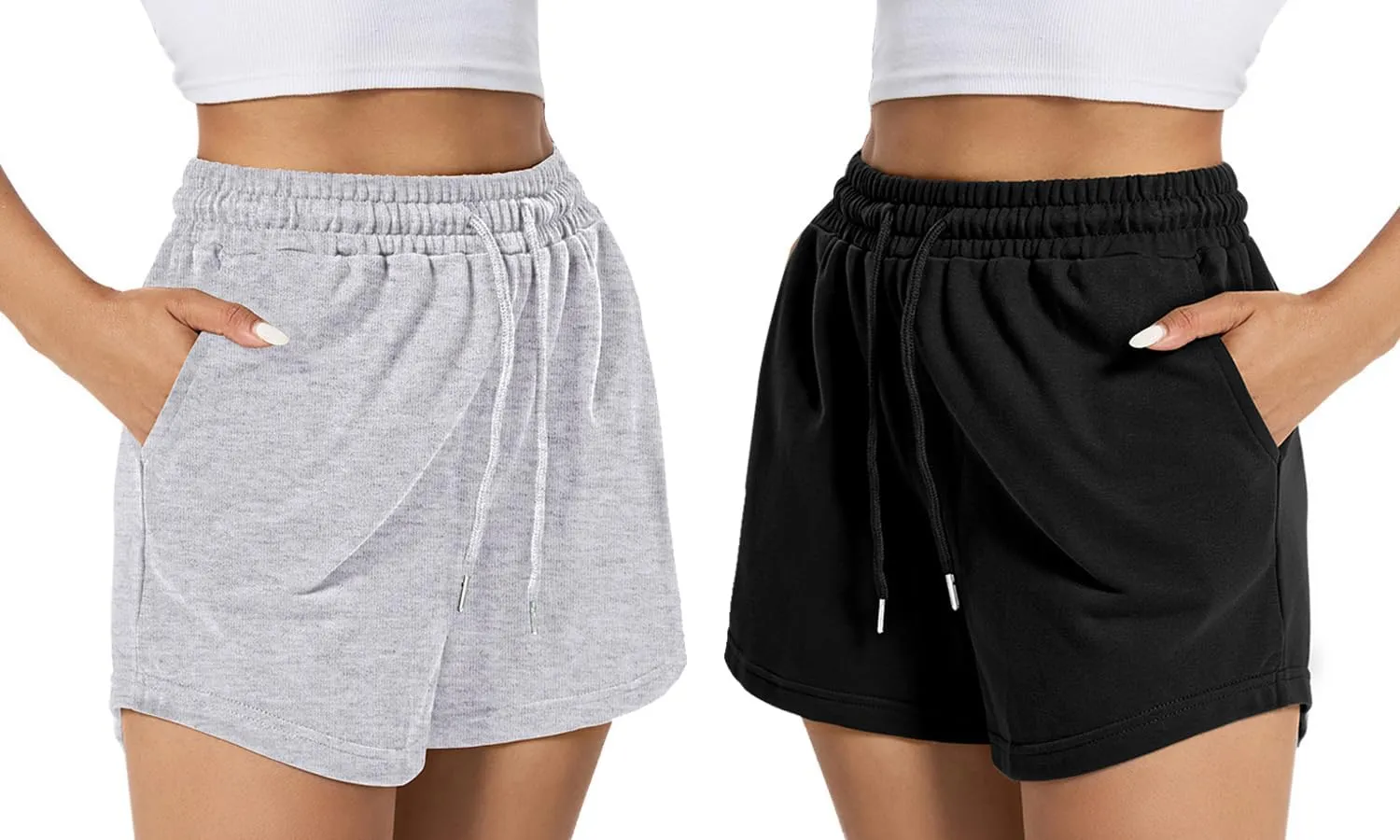 Auriviz Women's Sweat Shorts Comfy Lounge Running Shorts Gym Summer Casual High Waisted Athletic Shorts with Pockets
