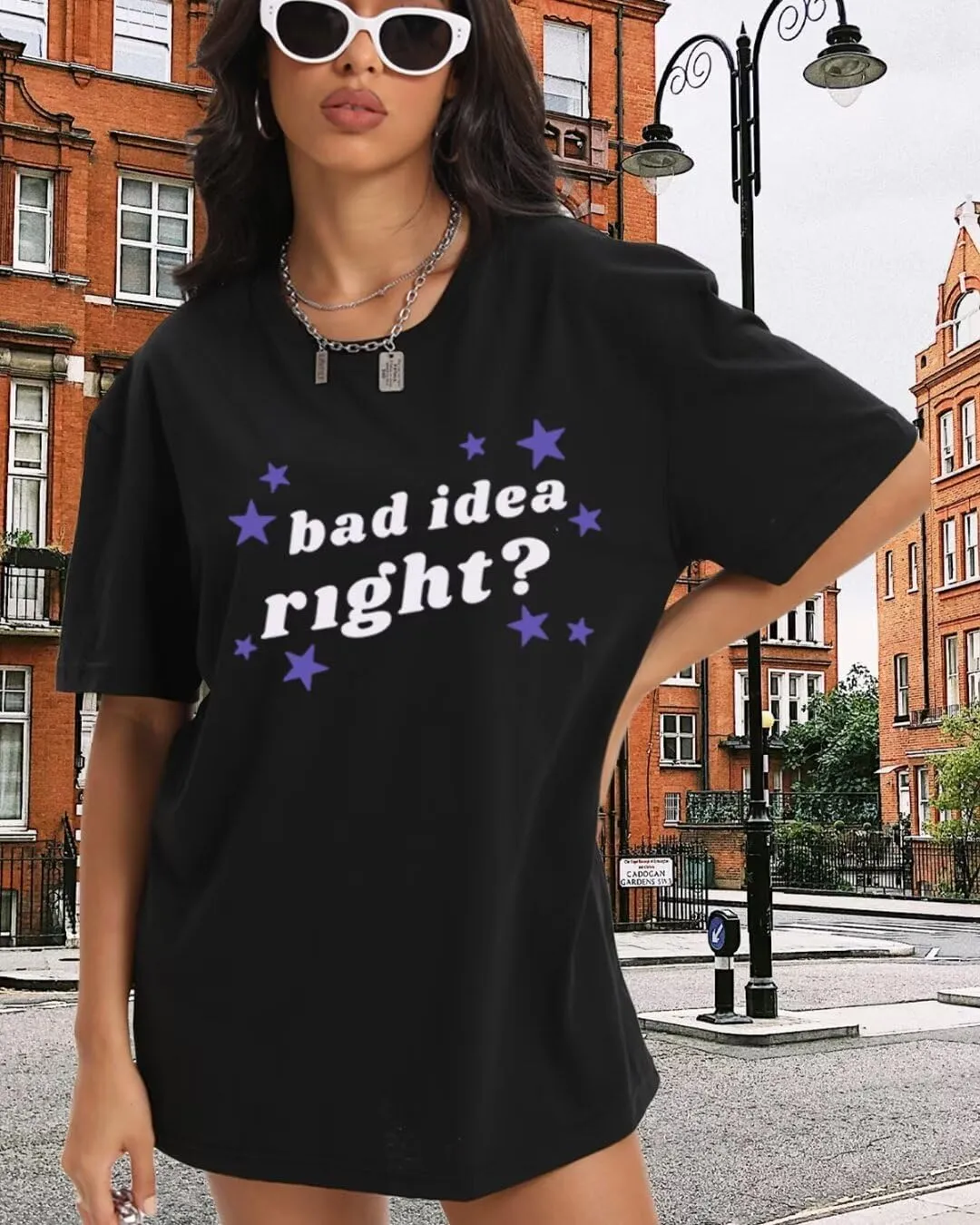 Bad Idea Right Shirt Vintage Graphic Tees for Women Concert Music Pop Rock Album Tour Tshirts Letter Print Top