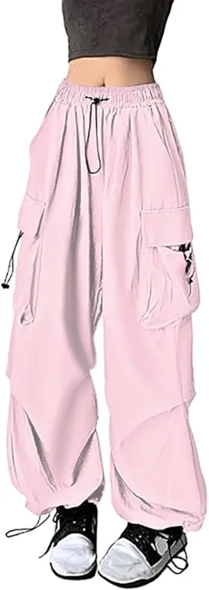 Baggy Cargo Pants Women Baggy Hiking Casual Cotton Work Pants Loose Fit Hip Hop with Multiple Pockets