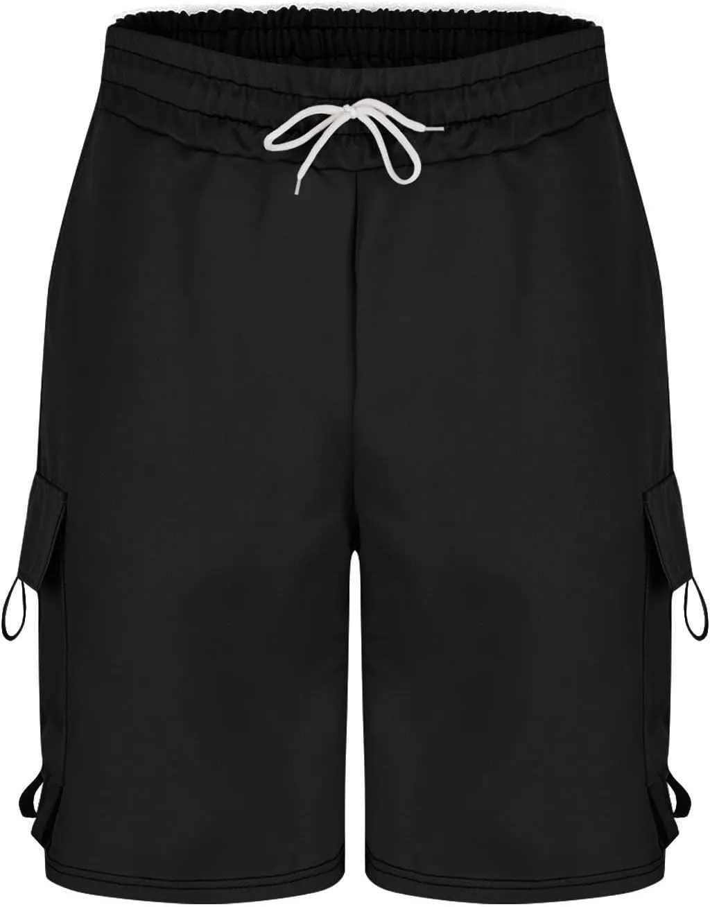 Big and Tall Cargo Shorts Drawstring Elastic Waist Outdoor Sweatshort Summer Casual Workout Gym Hiking Jogger Pockets