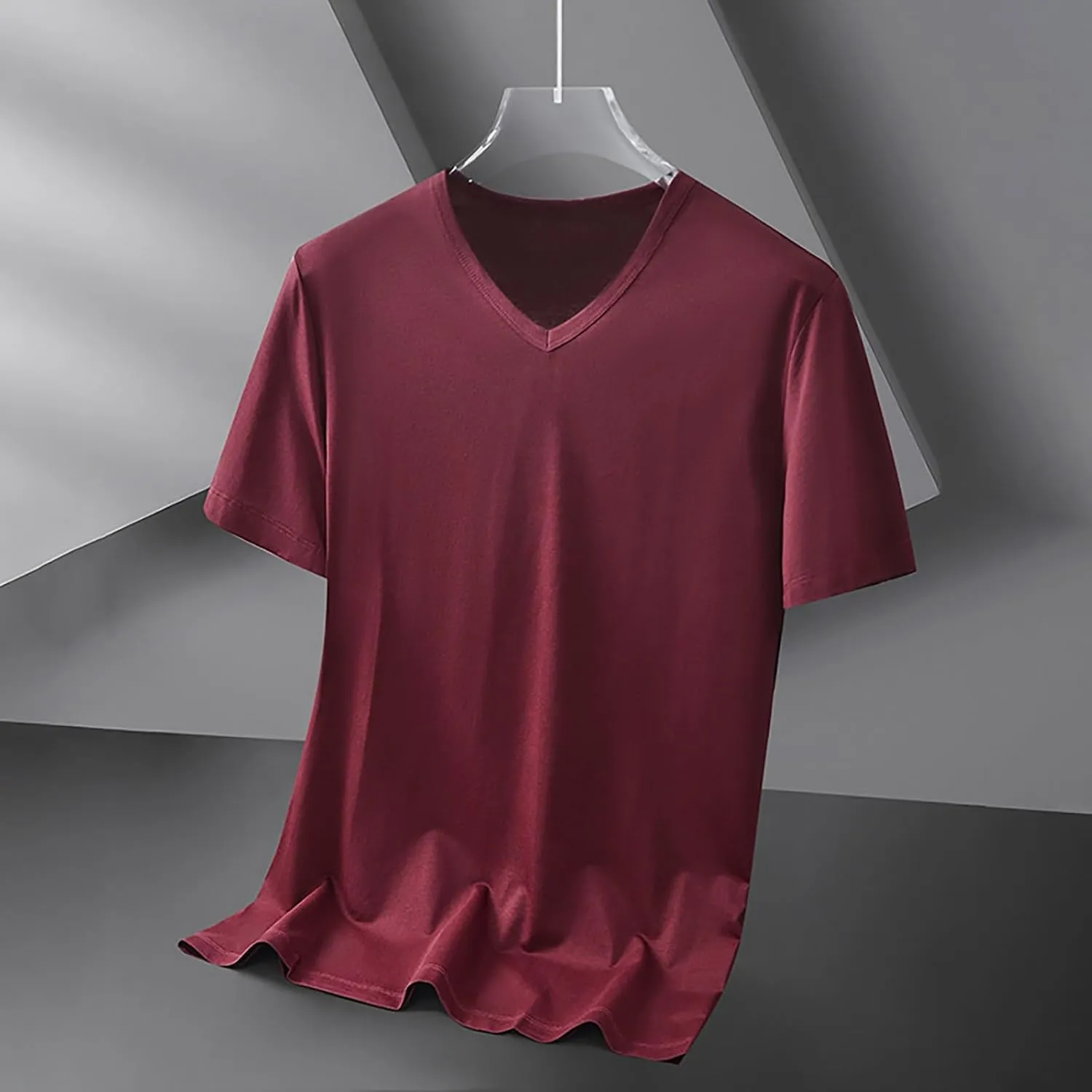 Big and Tall Shirts for Men Casual V Neck Short Sleeve T Shirts Plus Size Loose Summer Tee Tops Comfy Cotton T-Shirts