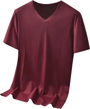 Big and Tall Shirts for Men Casual V Neck Short Sleeve T Shirts Plus Size Loose Summer Tee Tops Comfy Cotton T-Shirts