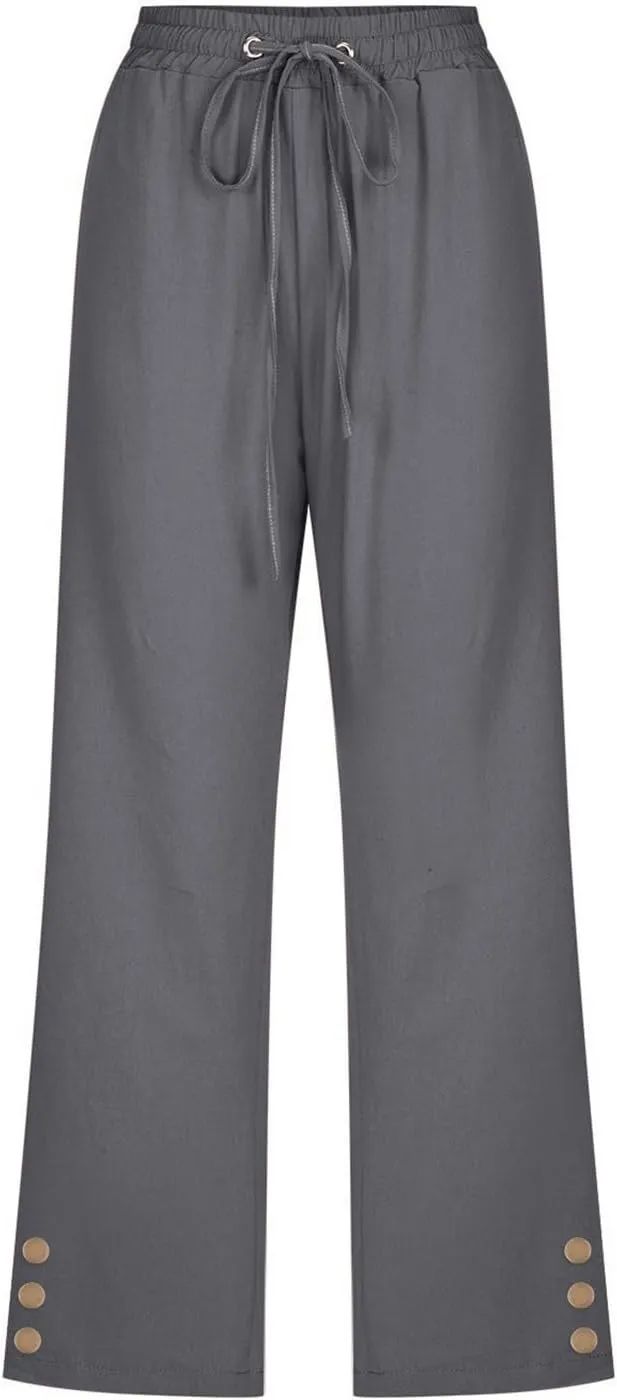 Capri Pants Women Summer 2024 Drawstring Cargo Pants High Waisted Stretchy Camo Pants Plus Size Baggy Cargo Pants Pockets