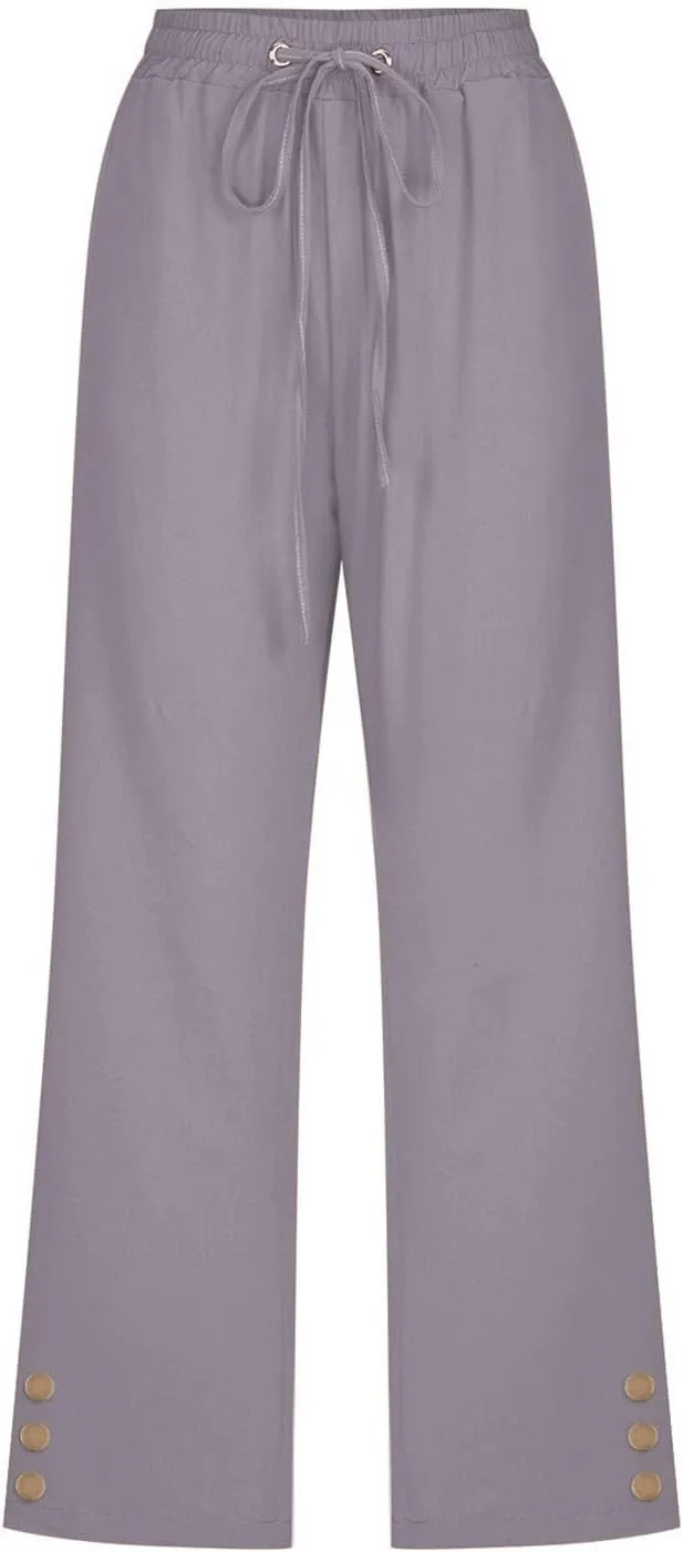 Capri Pants Women Summer 2024 Drawstring Cargo Pants High Waisted Stretchy Camo Pants Plus Size Baggy Cargo Pants Pockets