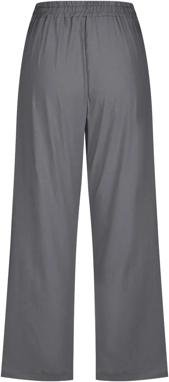 Capri Pants Women Summer 2024 Drawstring Cargo Pants High Waisted Stretchy Camo Pants Plus Size Baggy Cargo Pants Pockets