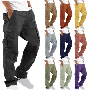 Cargo Pants for Men Big and Tall Baggy Sweatpants Drawstring Elastic Waist Pants Loose Fit Outdoor Sports Jogger