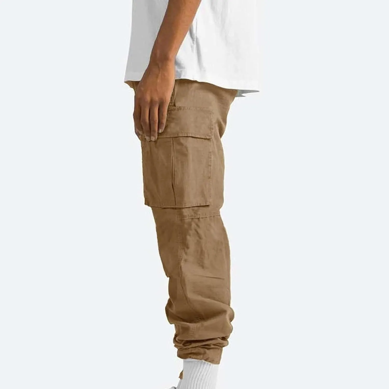 Cargo Pants for Men Big and Tall Baggy Sweatpants Drawstring Elastic Waist Pants Loose Fit Outdoor Sports Jogger
