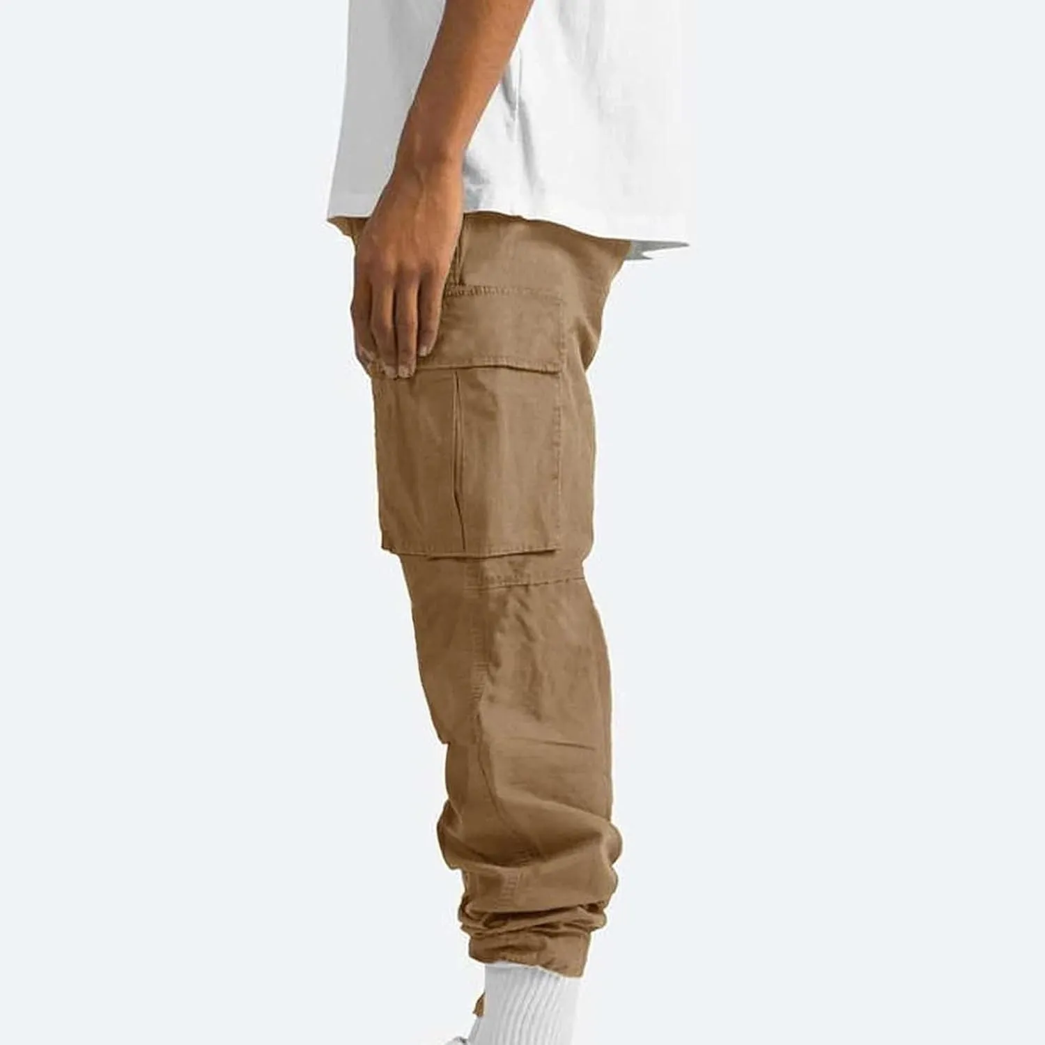 Cargo Pants for Men Big and Tall Baggy Sweatpants Drawstring Elastic Waist Pants Loose Fit Outdoor Sports Jogger