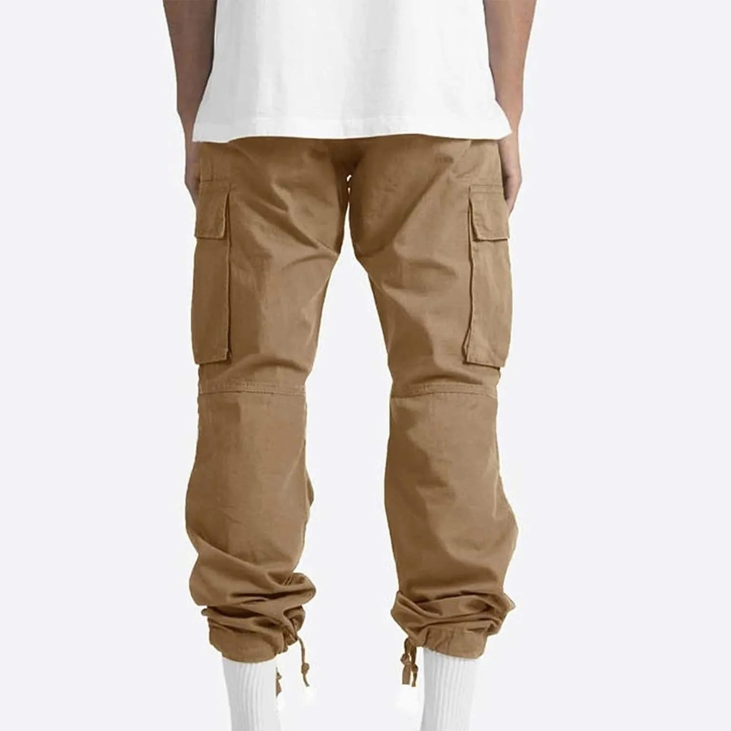 Cargo Pants for Men Big and Tall Baggy Sweatpants Drawstring Elastic Waist Pants Loose Fit Outdoor Sports Jogger