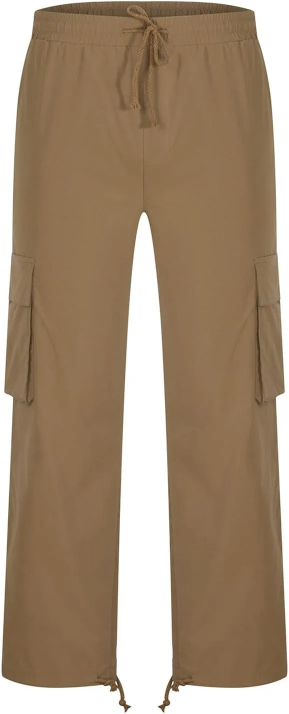 Cargo Pants for Men Big and Tall Baggy Sweatpants Drawstring Elastic Waist Pants Loose Fit Outdoor Sports Jogger