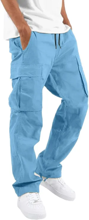 Cargo Pants for Men Big and Tall Chino Cargo Pants for Men Workout Sweatpants Casual Long Trousers Men's Cargo Pants