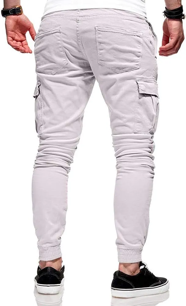 Cargo Pants for Men Big and Tall, Chino Cargo Pants for Men Workout Sweatpants Casual Long Trousers Men's Cargo Pants