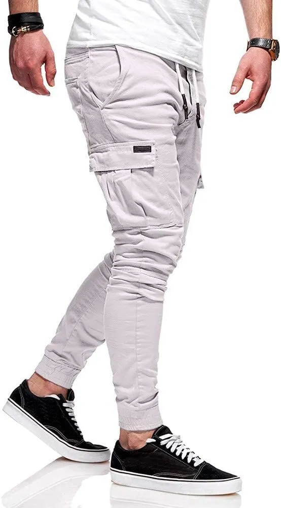 Cargo Pants for Men Big and Tall, Chino Cargo Pants for Men Workout Sweatpants Casual Long Trousers Men's Cargo Pants