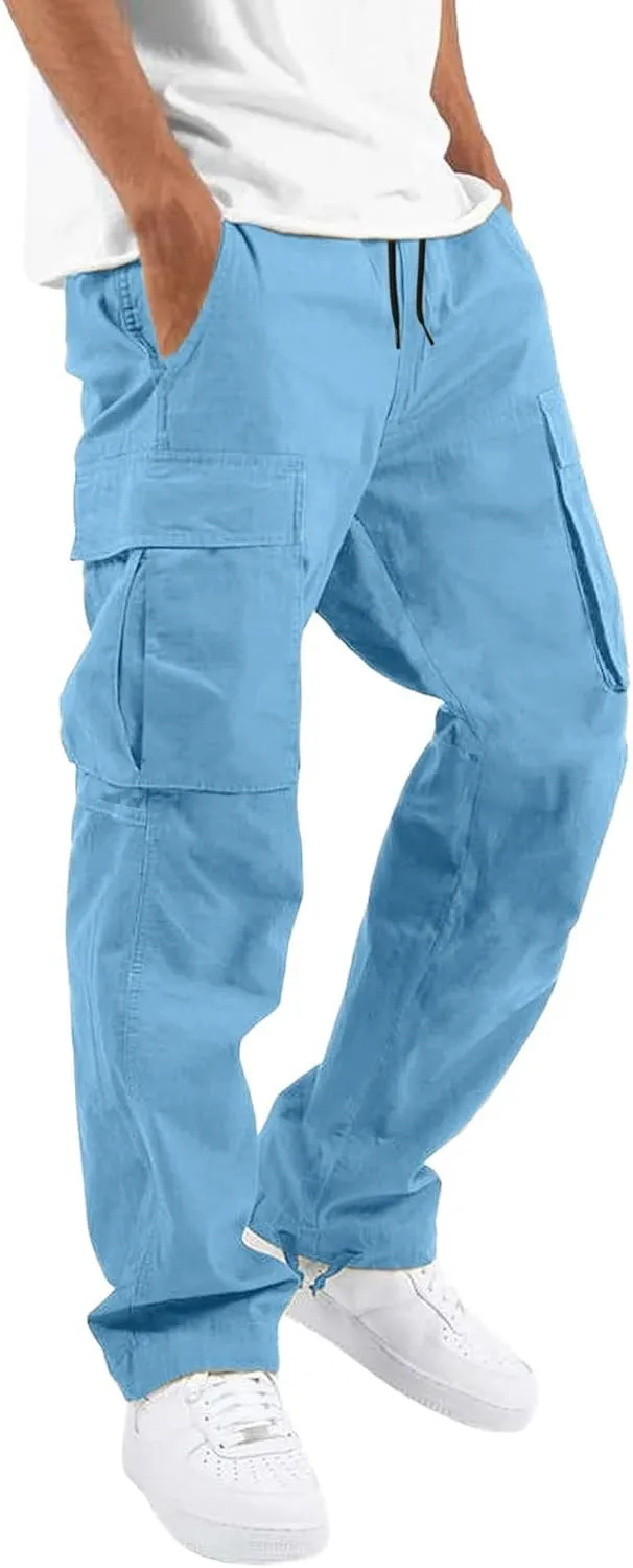 Cargo Pants for Men Big and Tall Chino Cargo Pants for Men Workout Sweatpants Casual Long Trousers Men's Cargo Pants