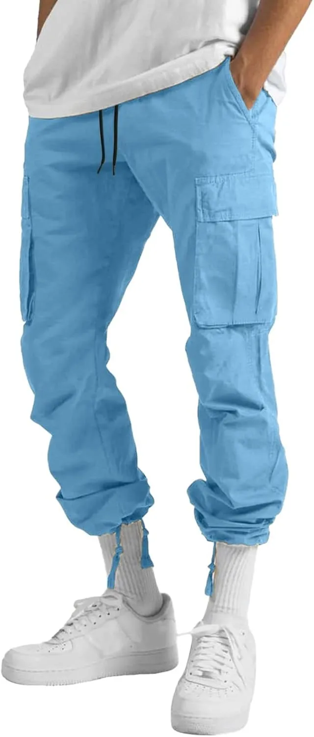 Cargo Pants for Men Big and Tall Chino Cargo Pants for Men Workout Sweatpants Casual Long Trousers Men's Cargo Pants