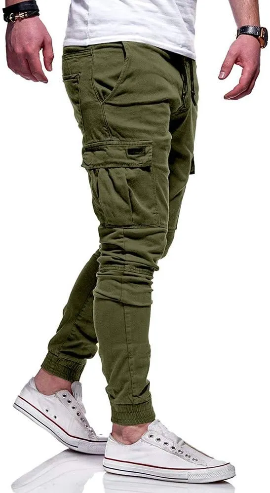 Cargo Pants for Men Big and Tall, Chino Cargo Pants for Men Workout Sweatpants Casual Long Trousers Men's Cargo Pants
