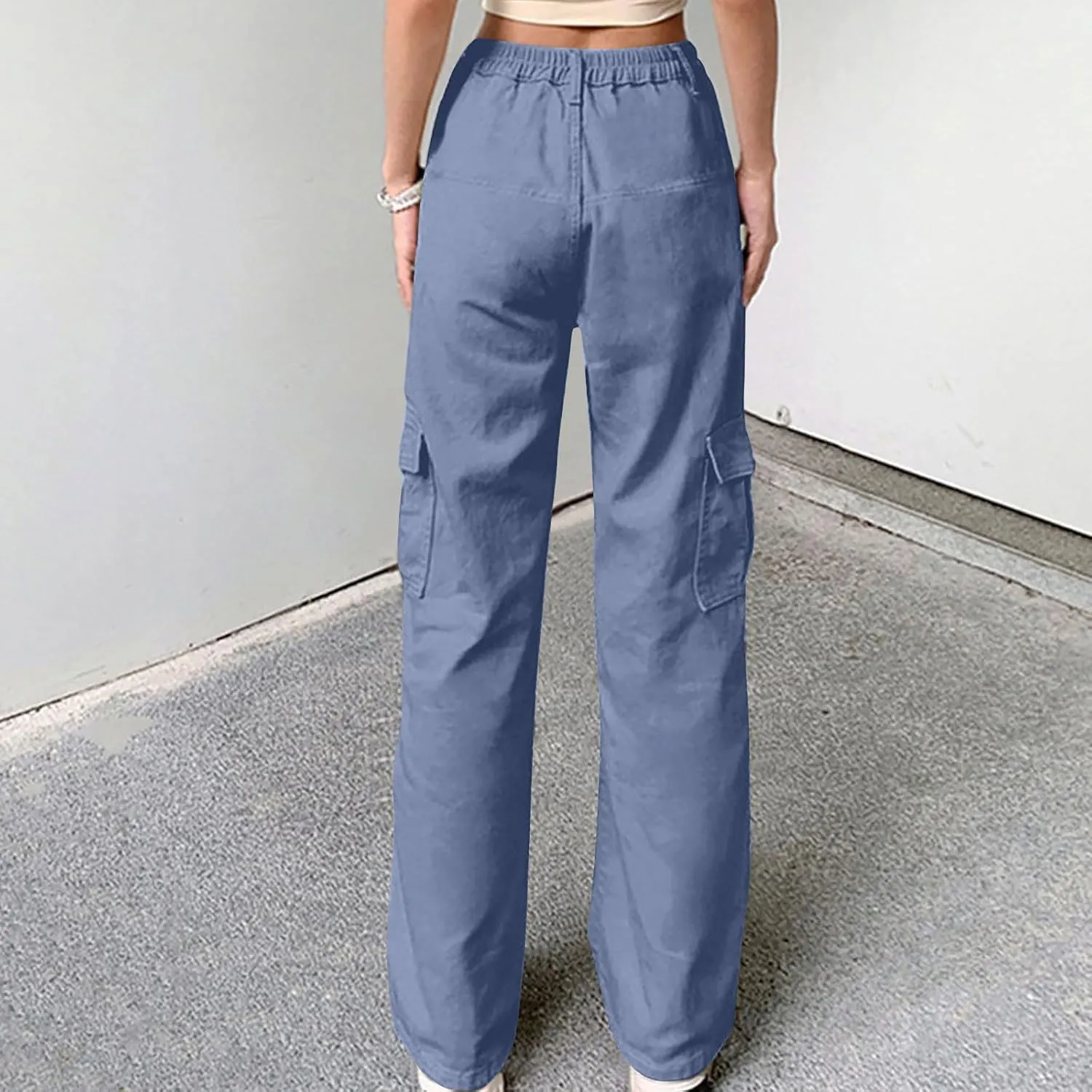 Cargo Pants for Women High Waisted Pants Baggy Stretchy Wide Leg Y2K Streetwear Multiple Pockets Fashion Cargo Jeans