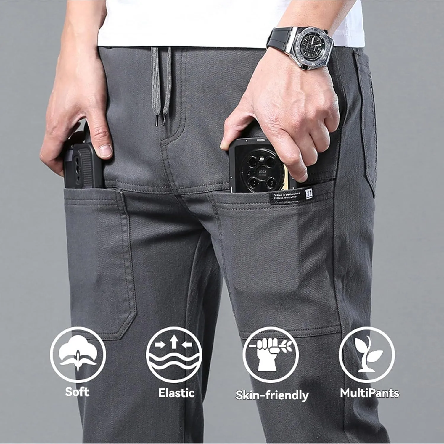 Cargo Pants, High Stretch Multi-Pocket Durable Cargo Pants for Men