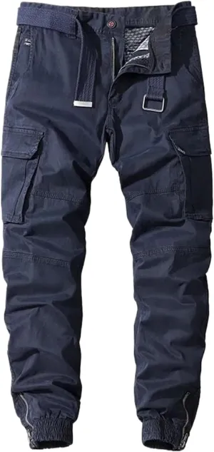 Cargo Pants Men Multi-Pocket Casual Joggers Trousers Mens Military Zipper Fly Full Length Casual Pants