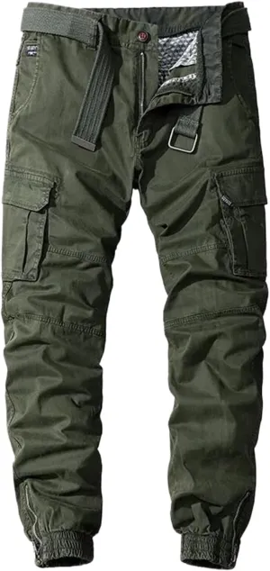 Cargo Pants Men Multi-Pocket Casual Joggers Trousers Mens Military Zipper Fly Full Length Casual Pants