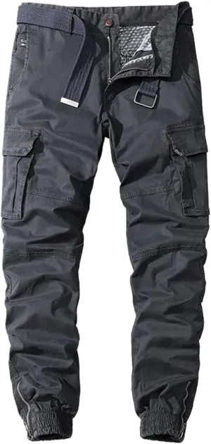 Cargo Pants Men Multi-Pocket Casual Joggers Trousers Mens Military Zipper Fly Full Length Casual Pants
