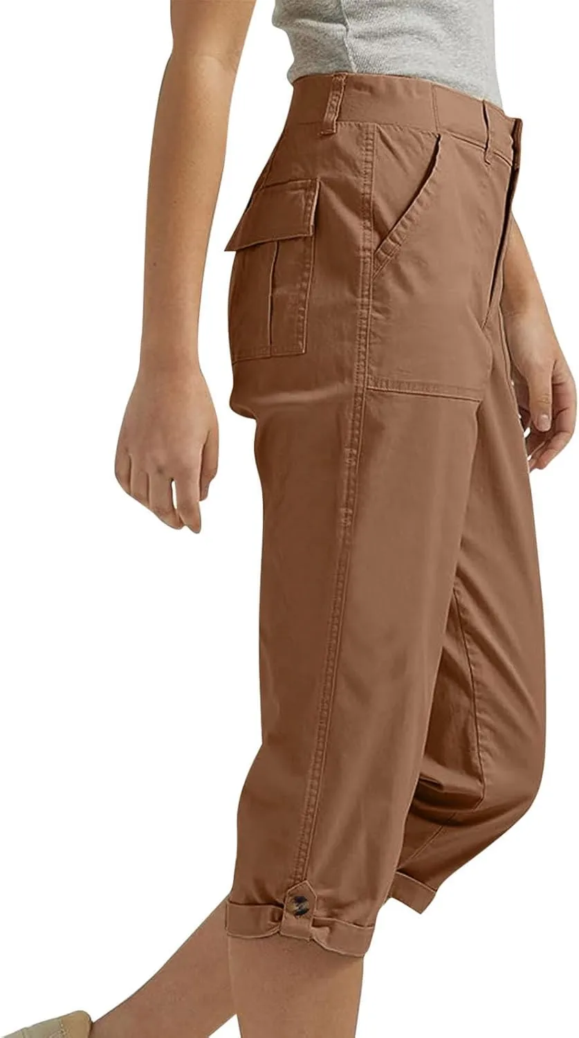Cargo Pants Women Cargo Capris Capri Pants Dressy Joggers Casual Pull On Cropped Pants with Pockets Work Pants