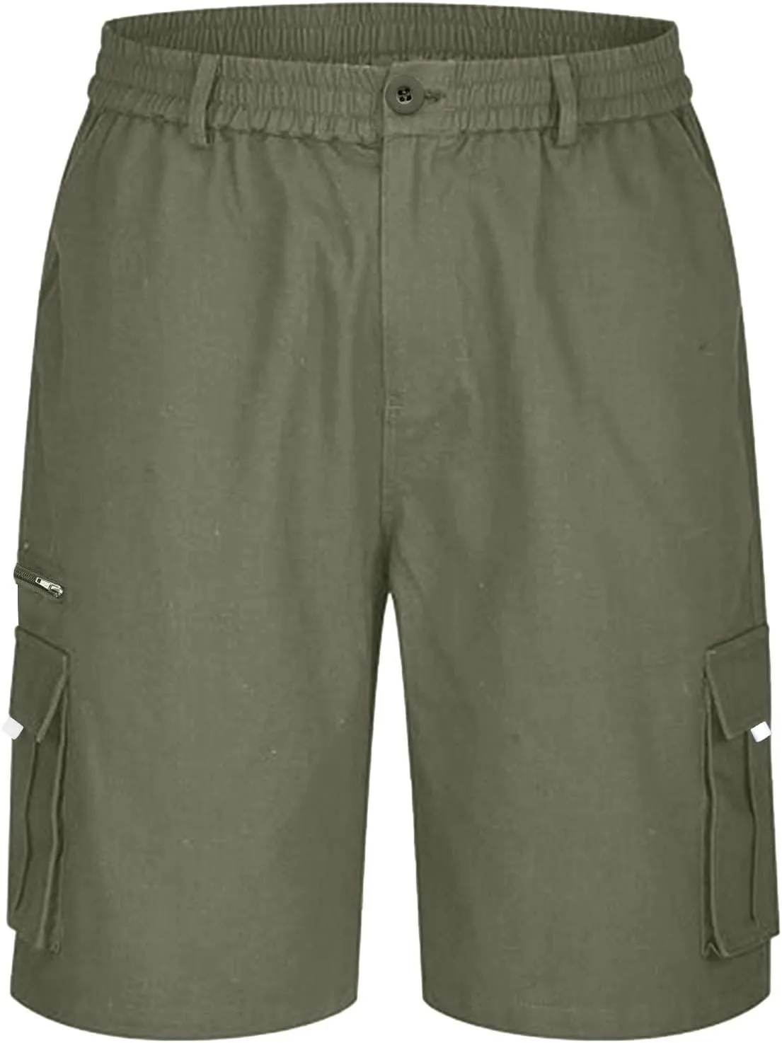 Cargo Shorts for Men Baggy Lightweight Casual Fashion Shorts with Multi-Pocket Button Zipper Elastic Waist Half Pants