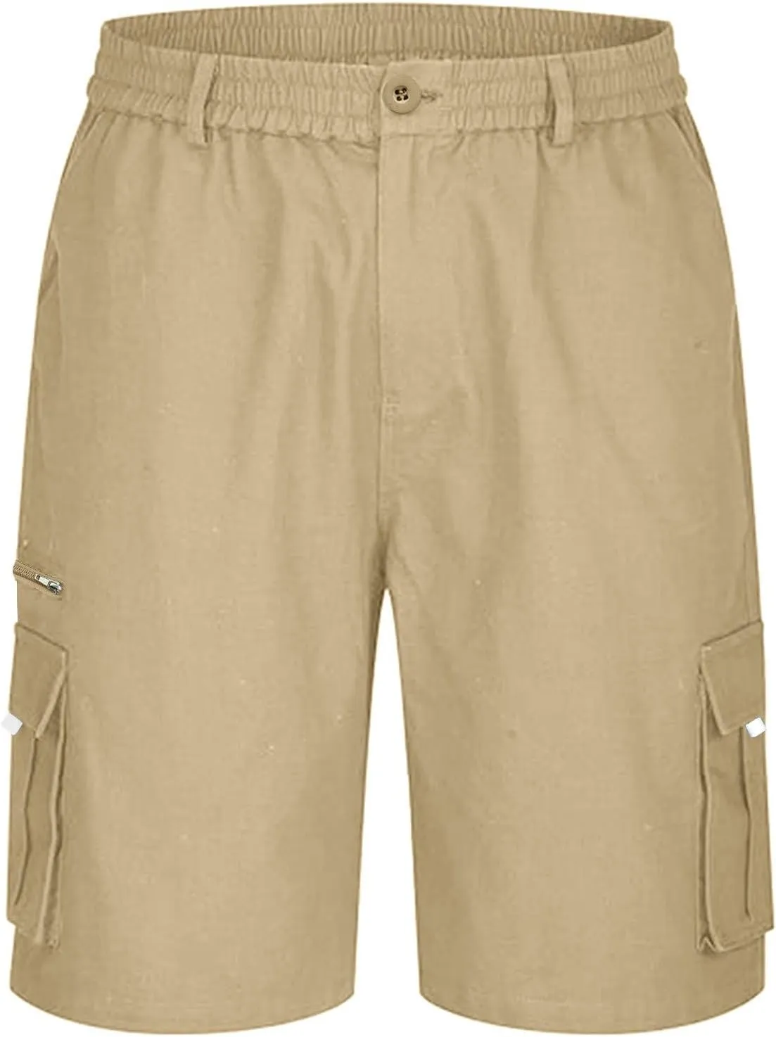 Cargo Shorts for Men Baggy Lightweight Casual Fashion Shorts with Multi-Pocket Button Zipper Elastic Waist Half Pants