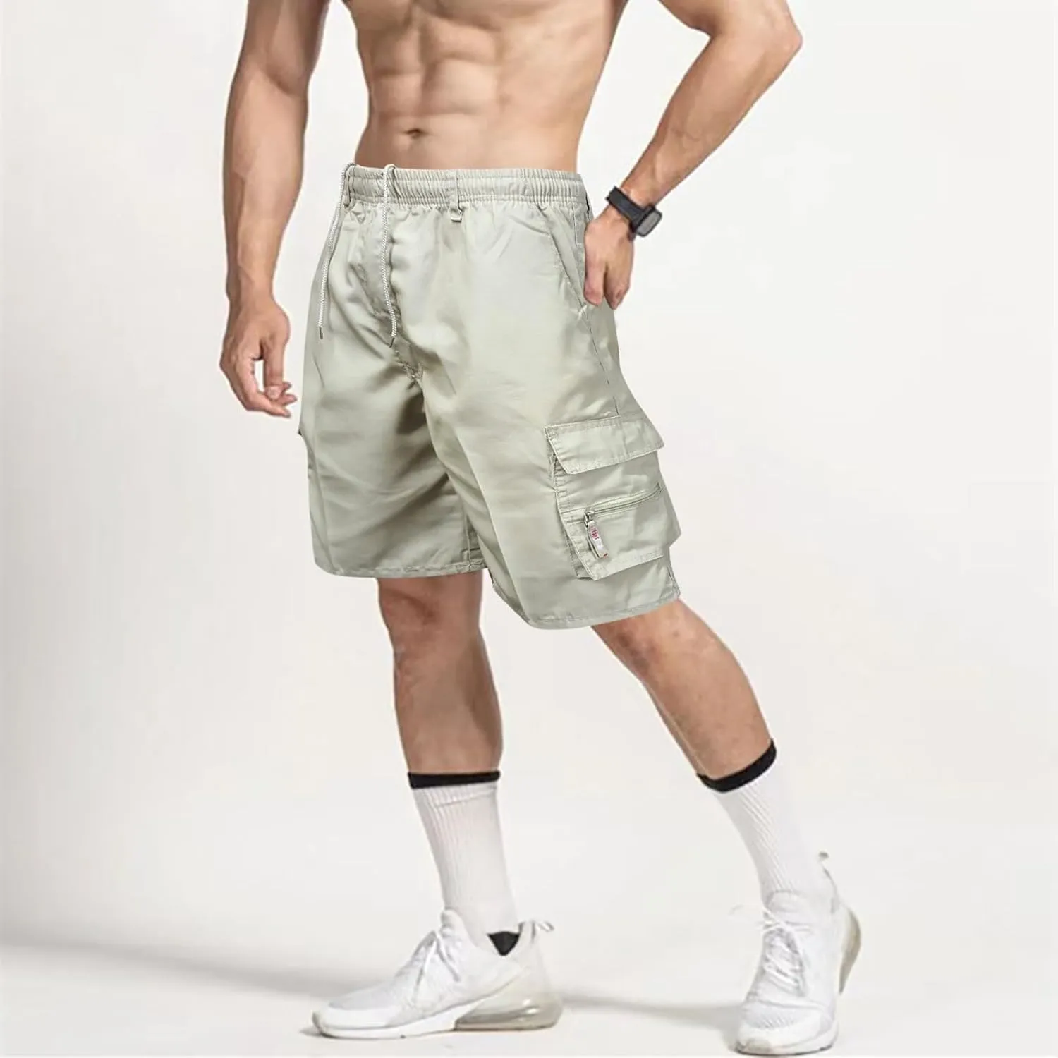 Cargo Shorts for Men Basketball Athletic Shorts Lightweight Outdoor Baggy Fit Shorts Multi Pocket Cargo Pants