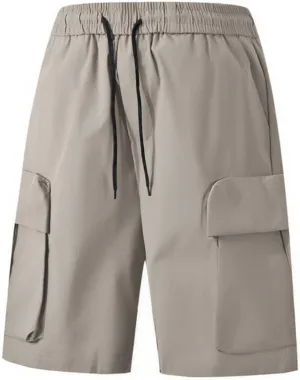Cargo Shorts for Men Casual Elastic Waist Drawstring Short Pants with Multiple Pockets Plus Size Work Shorts