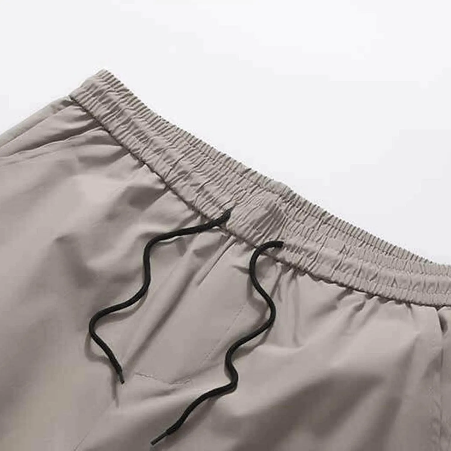 Cargo Shorts for Men Casual Elastic Waist Drawstring Short Pants with Multiple Pockets Plus Size Work Shorts