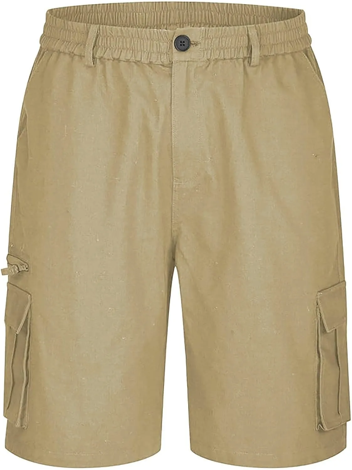 Cargo Shorts for Men Elastic Waist Zipper Relaxed Stretch Lightweight Work Shorts Multi-Pocket Button Summer Tactical Pants