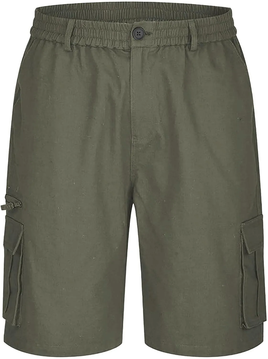 Cargo Shorts for Men Stretch Waist Casual Athletic Hiking Sweat Shorts Knee Length Lightweight Straight Short Pants