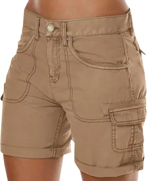 Cargo Shorts Women High Waisted Casual Pull On Hiking Shorts Lightweight Plus Size Summer Loose Fit Short Pants Clothes