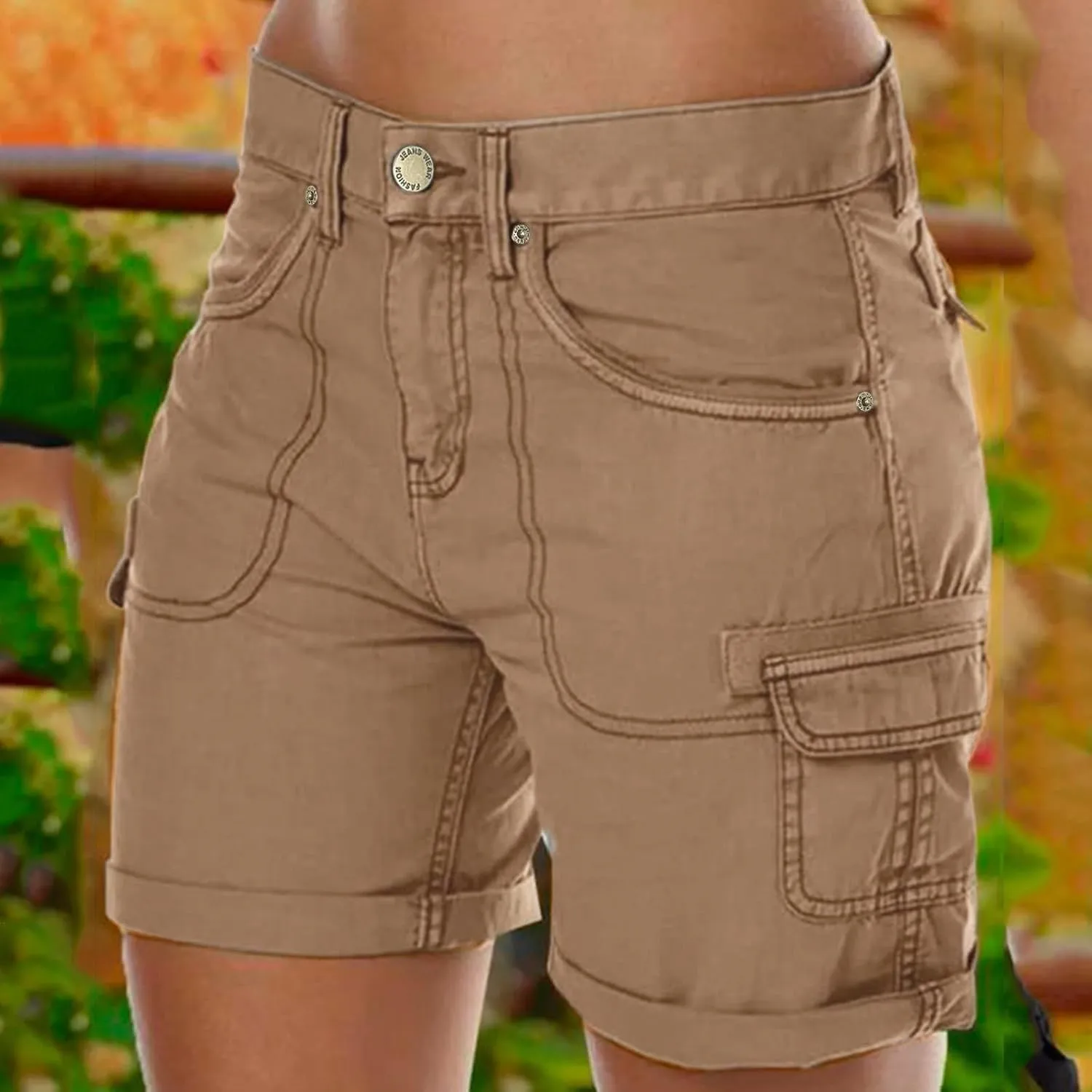 Cargo Shorts Women High Waisted Casual Pull On Hiking Shorts Lightweight Plus Size Summer Loose Fit Short Pants Clothes