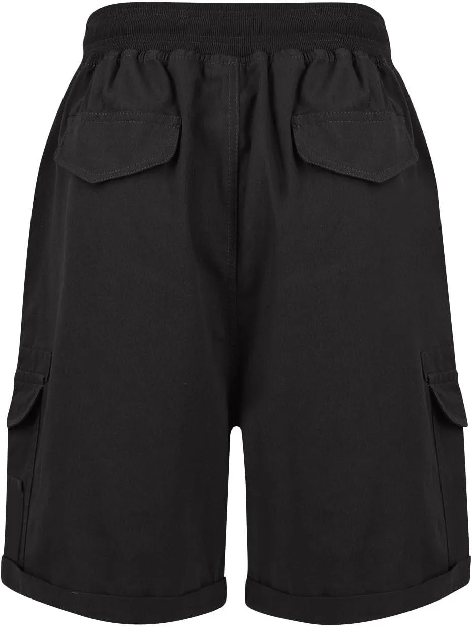Cargo Shorts Women Summer Casual High Waisted Drawstring Hiking Shorts Baggy Trendy Athletic Shorts with Pockets