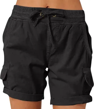Cargo Shorts Women Summer Casual High Waisted Drawstring Hiking Shorts Baggy Trendy Athletic Shorts with Pockets