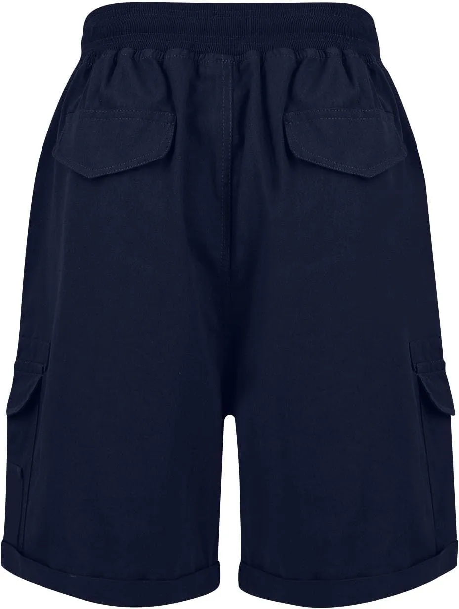 Cargo Shorts Women Summer Casual High Waisted Drawstring Hiking Shorts Baggy Trendy Athletic Shorts with Pockets