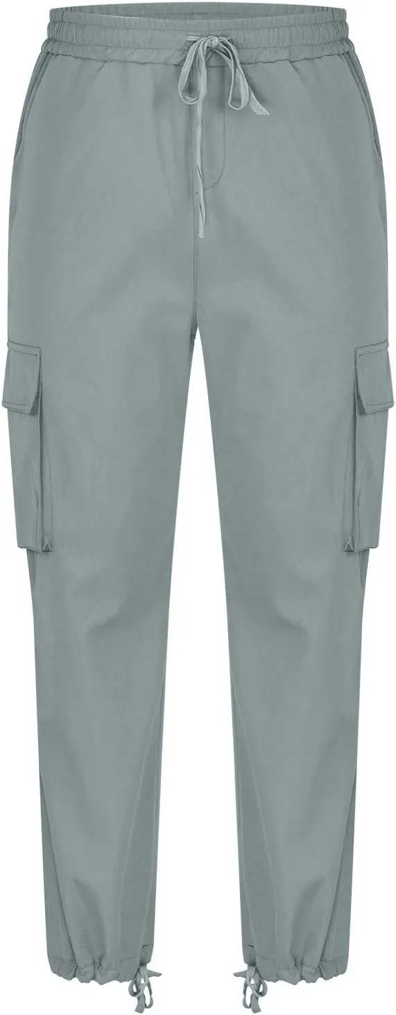 Cargo Sweatpants for Men Fleece Lined Cargos Casual Loose Fit Warm Winter Joggers Straight Leg Cargo Pants with Pocket