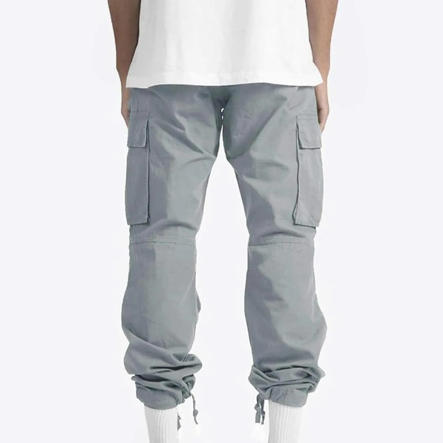 Cargo Sweatpants for Men Fleece Lined Cargos Casual Loose Fit Warm Winter Joggers Straight Leg Cargo Pants with Pocket