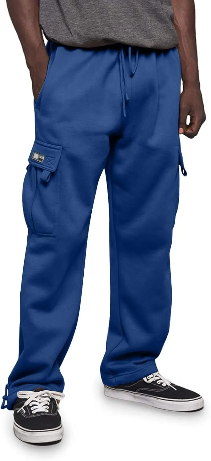 Cargo Work Pant Men Elastic Waist Casual Cargo Pants Athletic Sweatpants with Pockets Joggers Sweat Pant