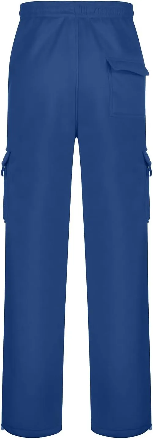 Cargo Work Pant Men Elastic Waist Casual Cargo Pants Athletic Sweatpants with Pockets Joggers Sweat Pant